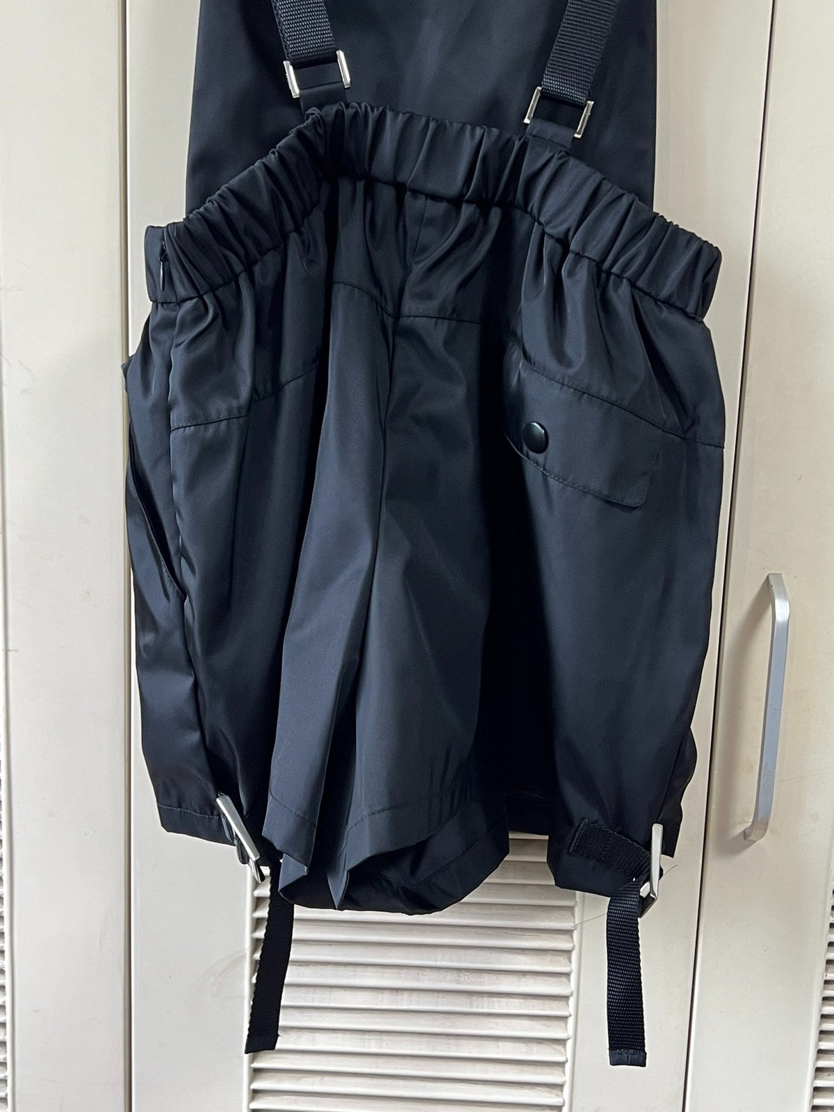 Prada Black Triangle Logo Nylon Overalls
