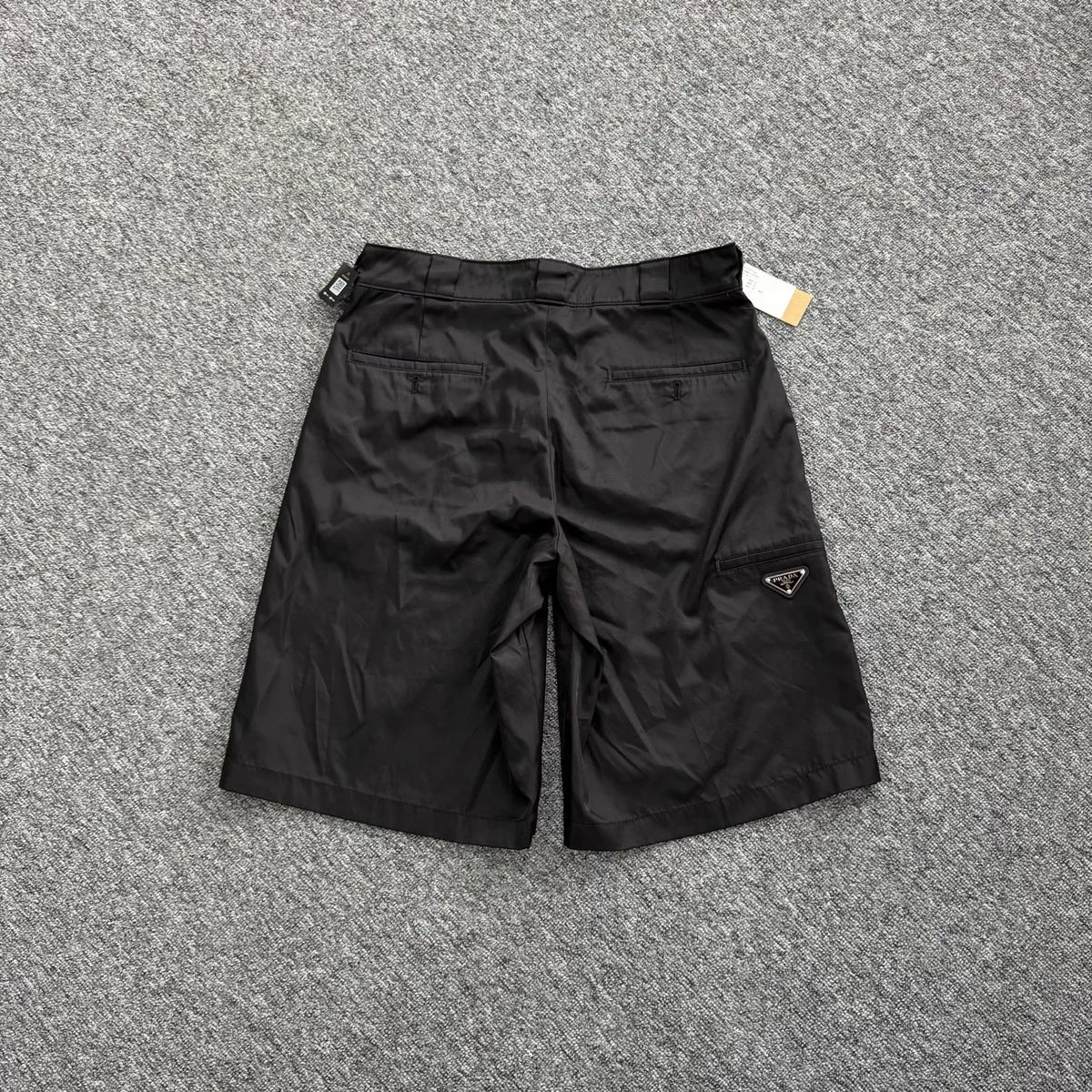Prada Black Triangle Logo Nylon Shorts