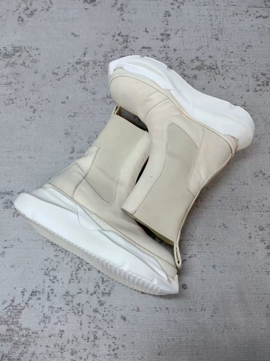 Rick Owens Off-White Platform Chelsea Boots