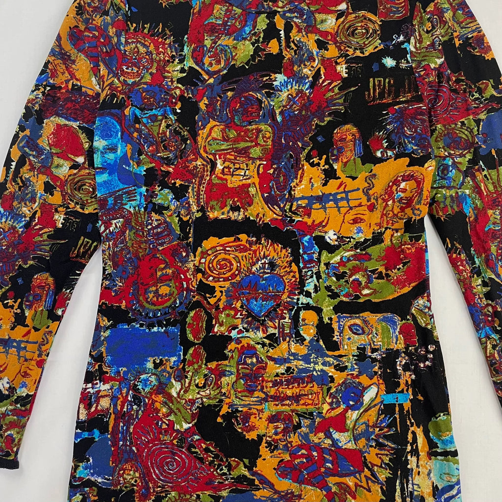2000 Spring/Summer Jean Paul Gaultier Basquiat Print Stretch Long-Sleeve T-Shirt