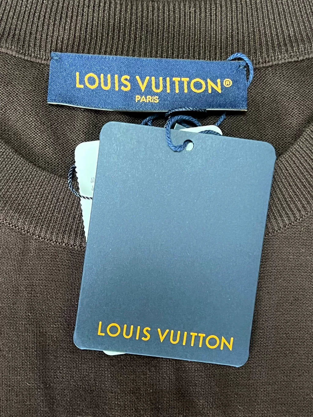 Louis Vuitton Virgil Abloh collaboration brown box logo knit short-sleeve shirt