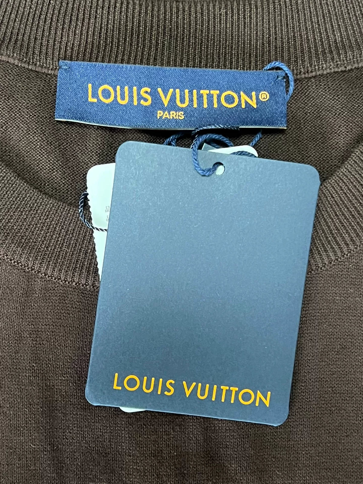 Louis Vuitton Virgil Abloh collaboration brown box logo knit short-sleeve shirt