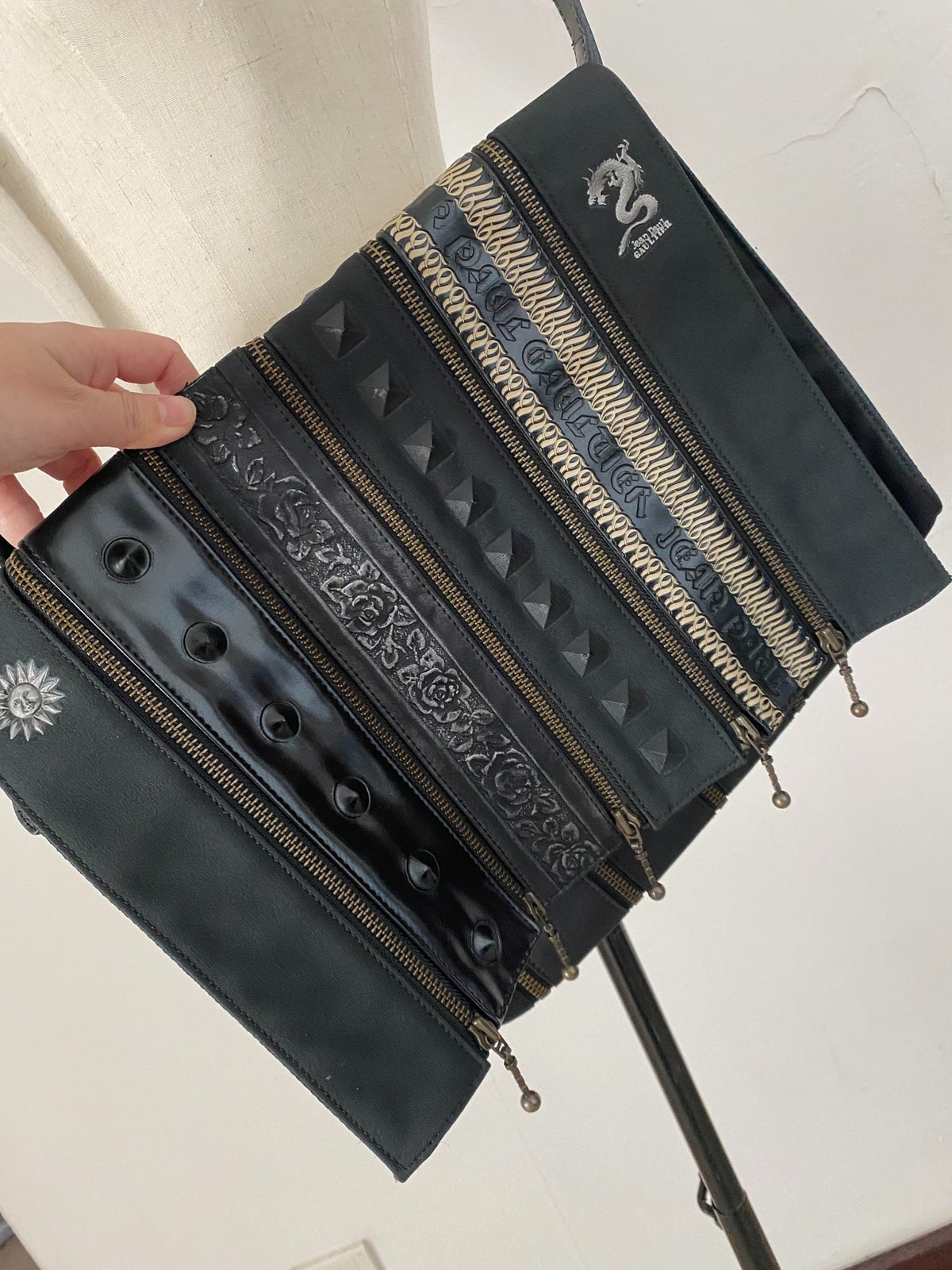 Jean Paul Gaultier Dragon Pattern Deconstructed Crossbody Bag