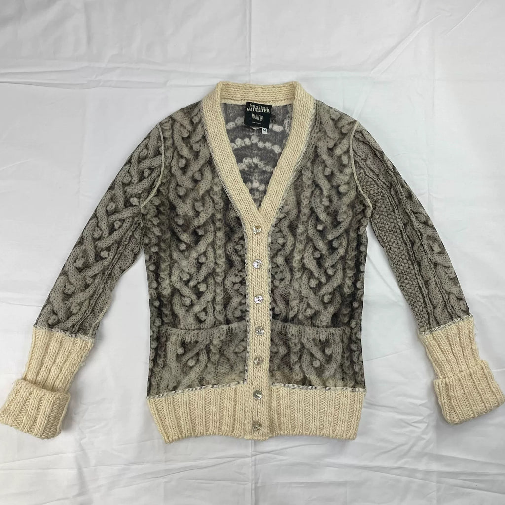 Jean Paul Gaultier’s Maille Fall/Winter 2004 elastic Trompe l’œil cardigan