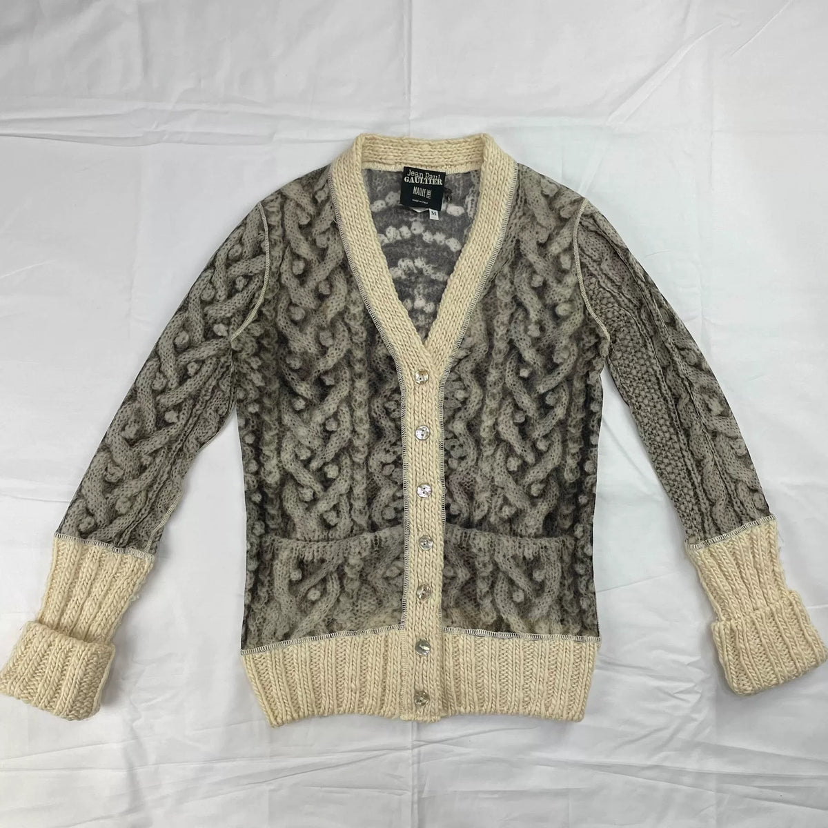 Jean Paul Gaultier’s Maille Fall/Winter 2004 elastic Trompe l’œil cardigan