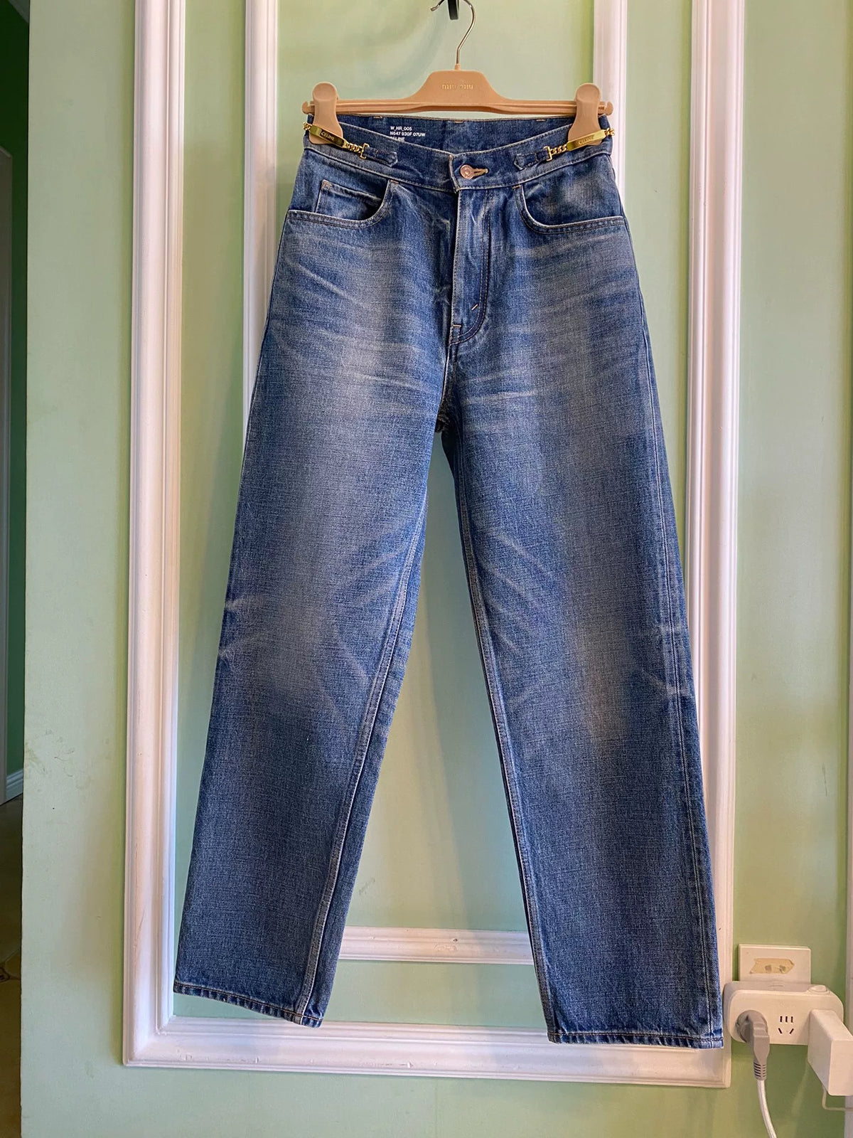 Celine Chain Logo Denim Jeans