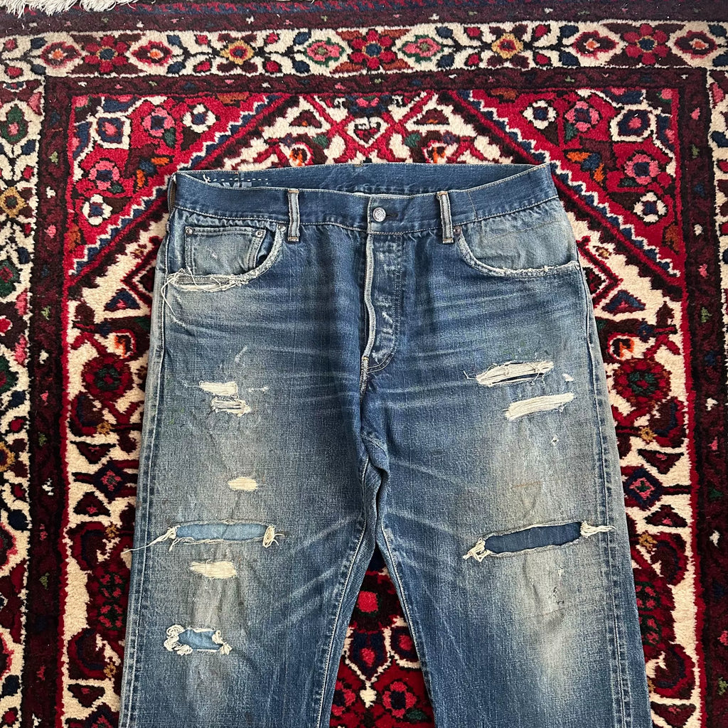Visvim 19SS SS Ict Dry5 Distressed Jeans