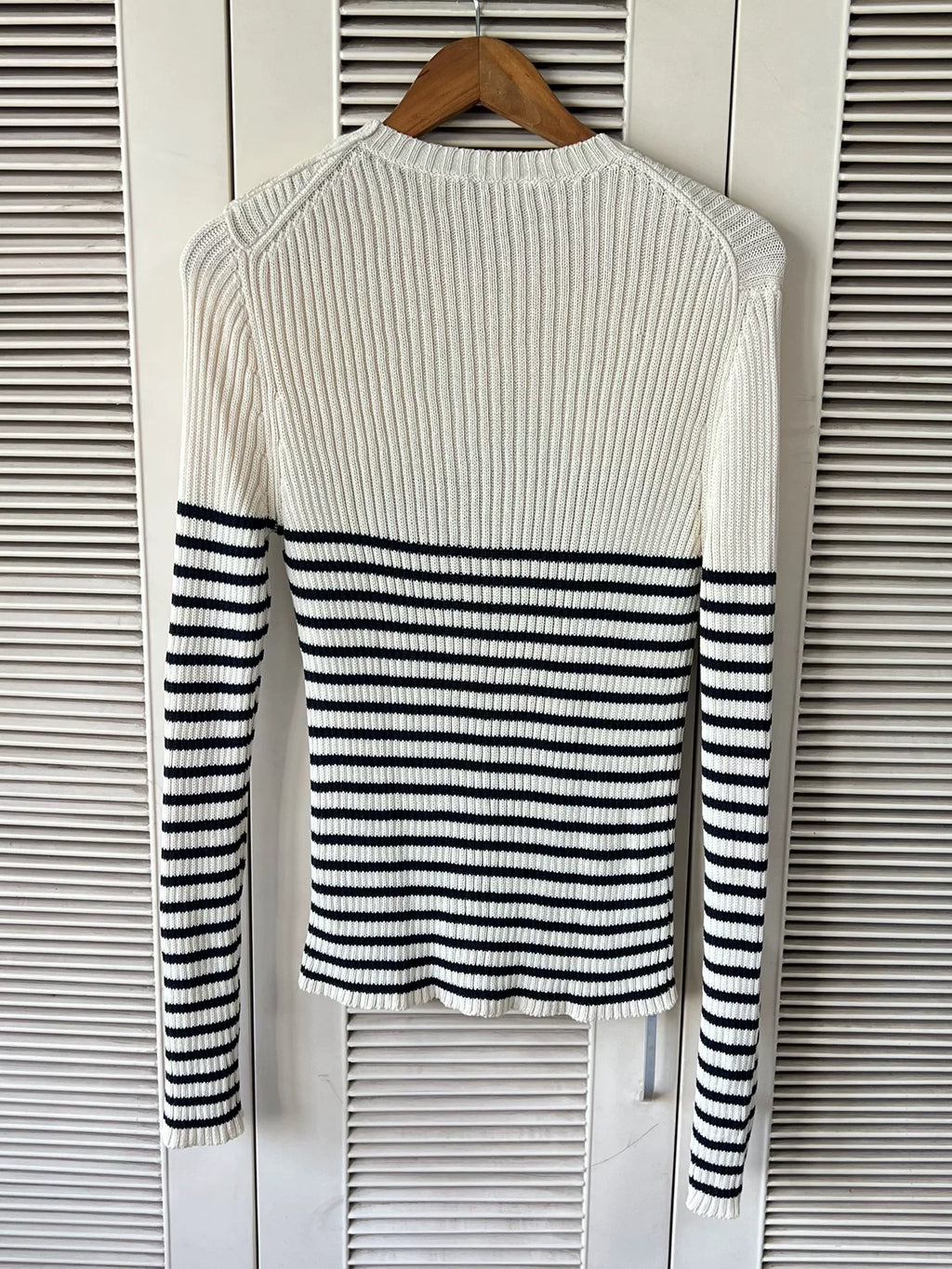 Dior Black and White Striped Five-Pointed Star Knit Sweater