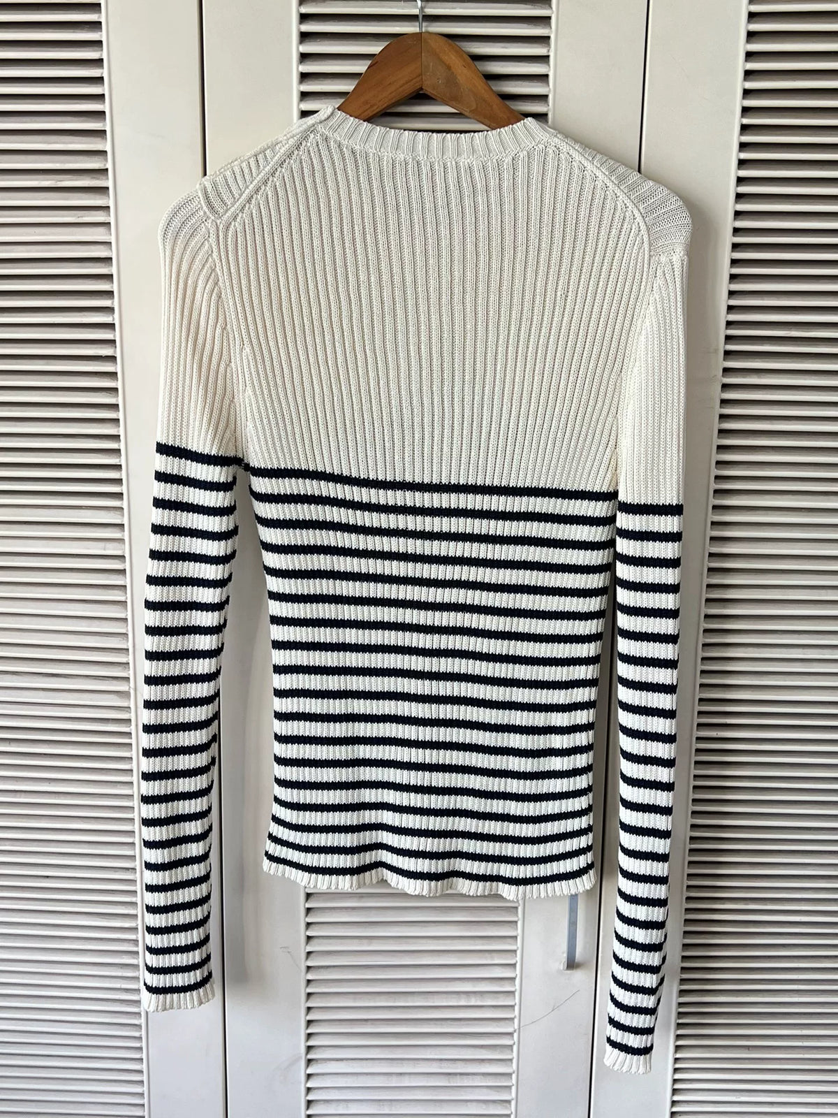 Dior Black and White Striped Five-Pointed Star Knit Sweater