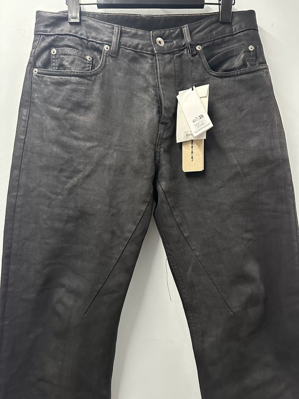Rick Owens Geth Jean waxed straight wide-leg pants