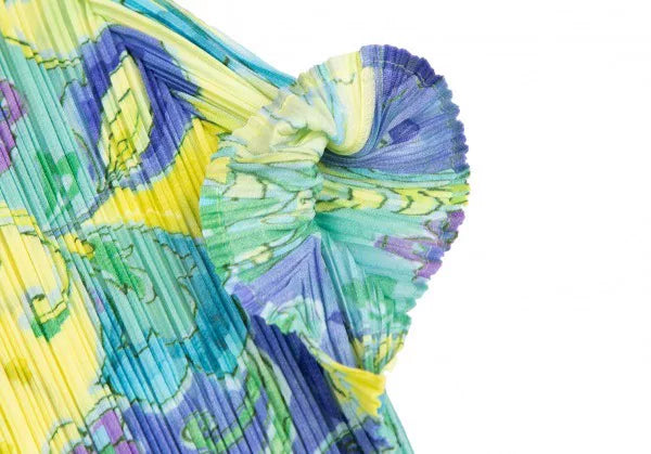 Issey Miyake Vintage Yellow Floral Pleated Top