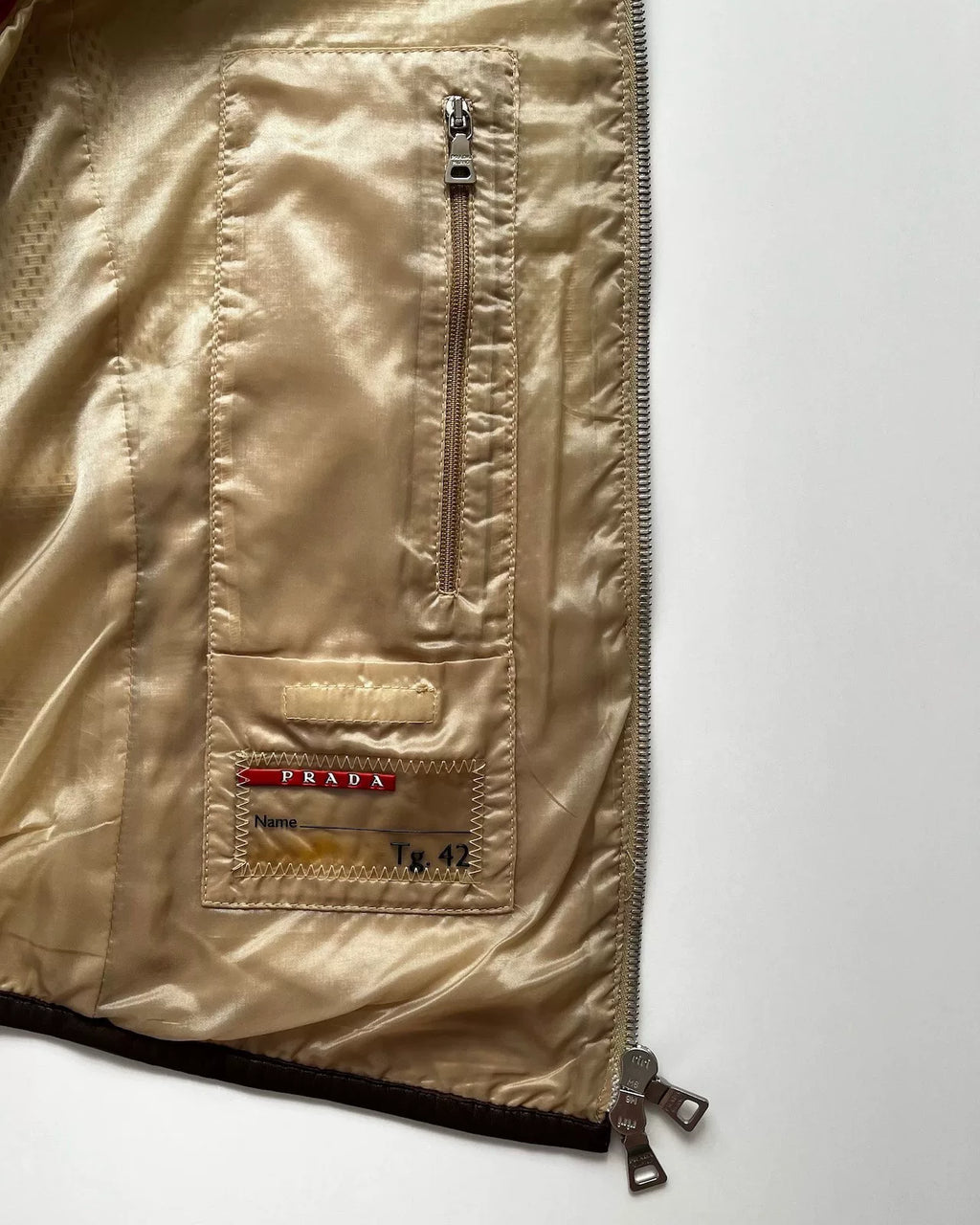 Prada 2000s Leather Panel Nylon Zip-Up Jacket