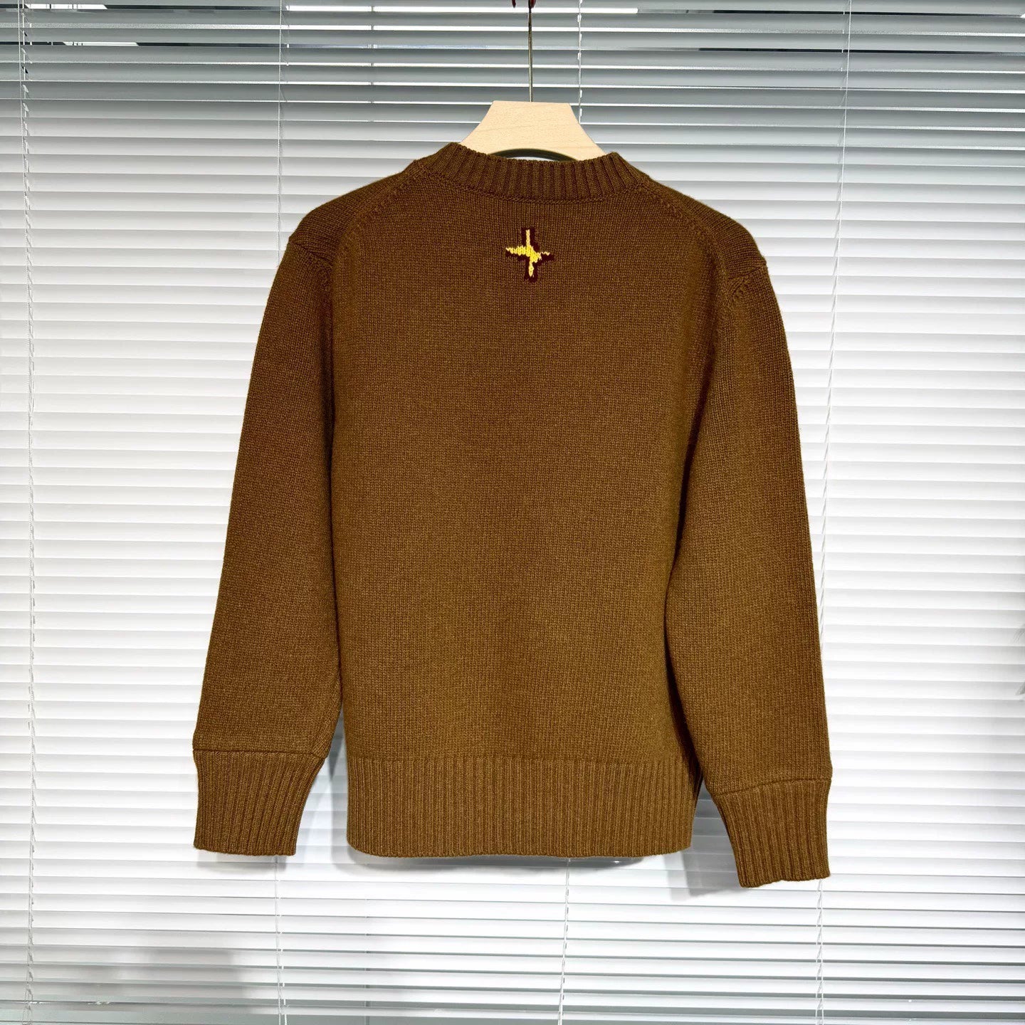 Dior And Lewis Hamilton Logo Wool Brown Knit Sweater