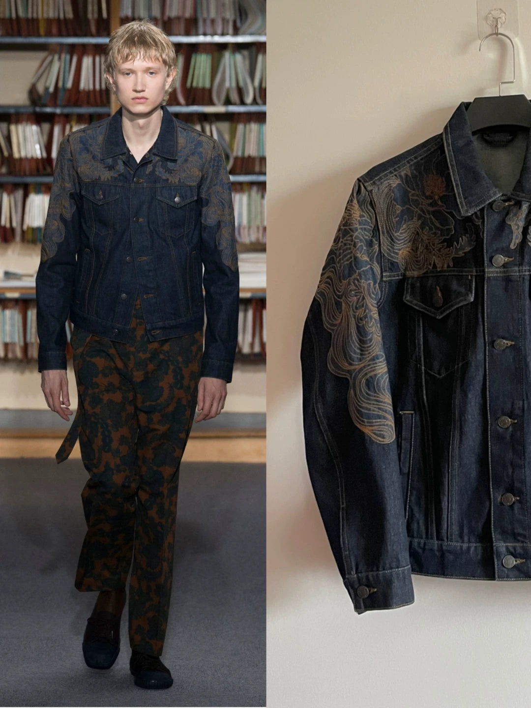 Dries Van Noten | SS 2018 Runway Floral Embroidered Denim Jacket