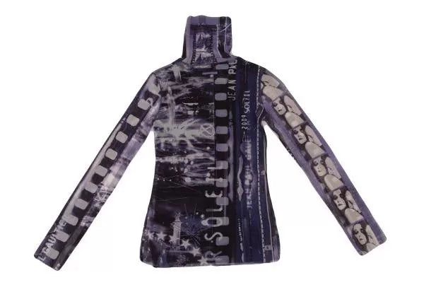 Jean Paul Gaultier Vintage Purple Floral Mesh Top