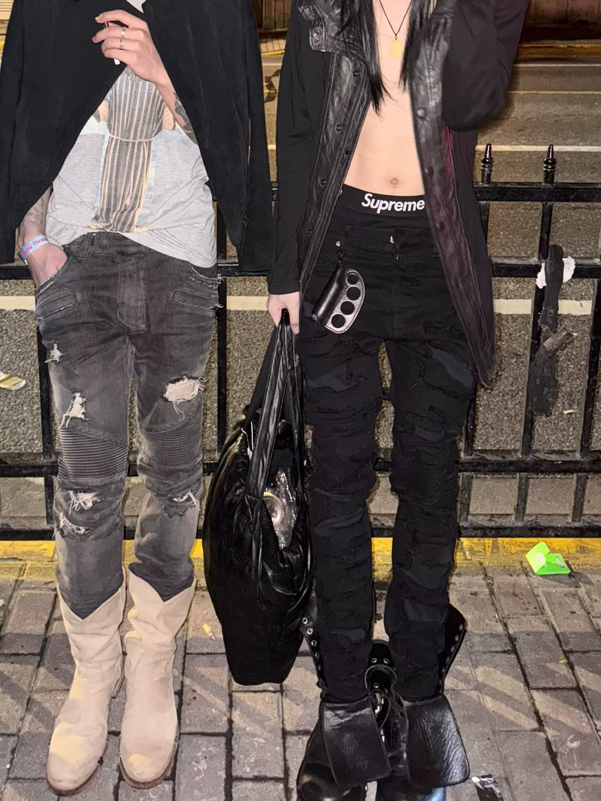Balmain 17AW AW Distressed Jeans by Olivier Routeing Distressed