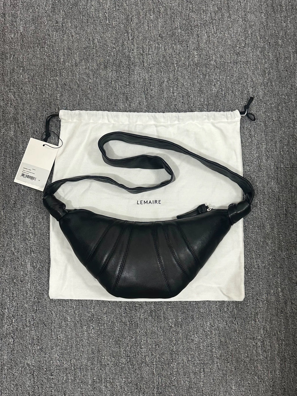 Lemaire SS26 croissant Black Lambskin Top