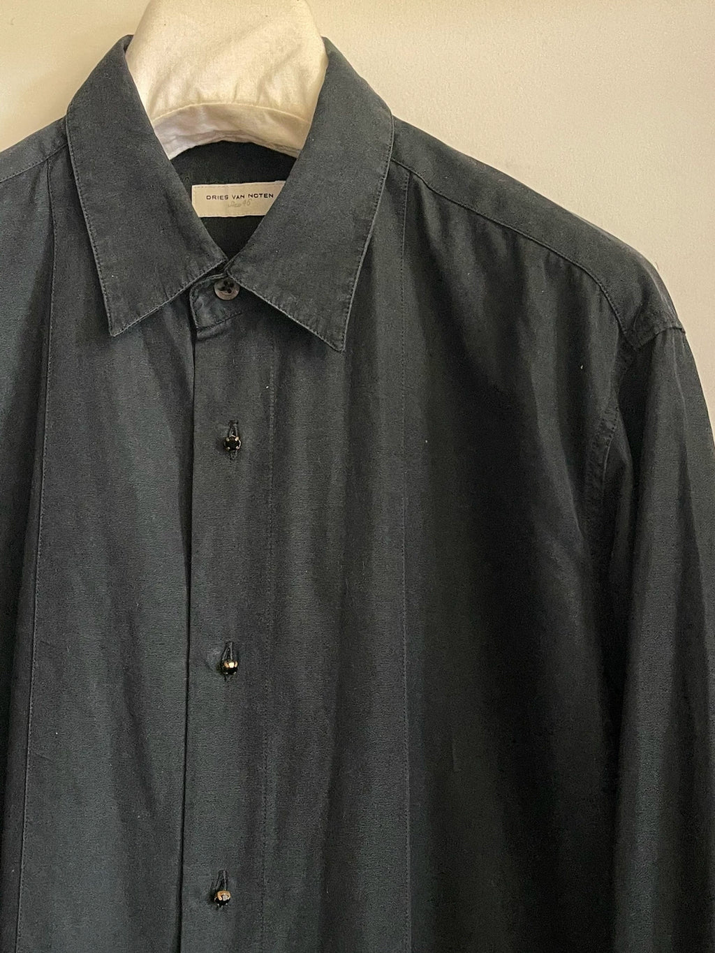 Dries Van Noten Octagonal Diamond Button Cotton Shirt