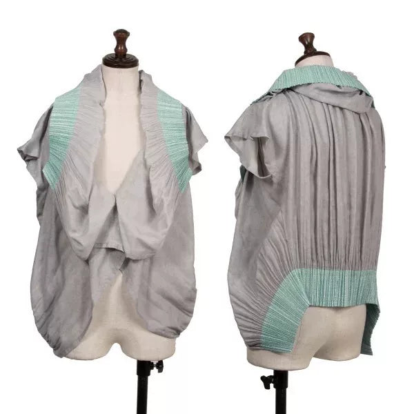 Issey Miyake Vintage Grey Pleated Top