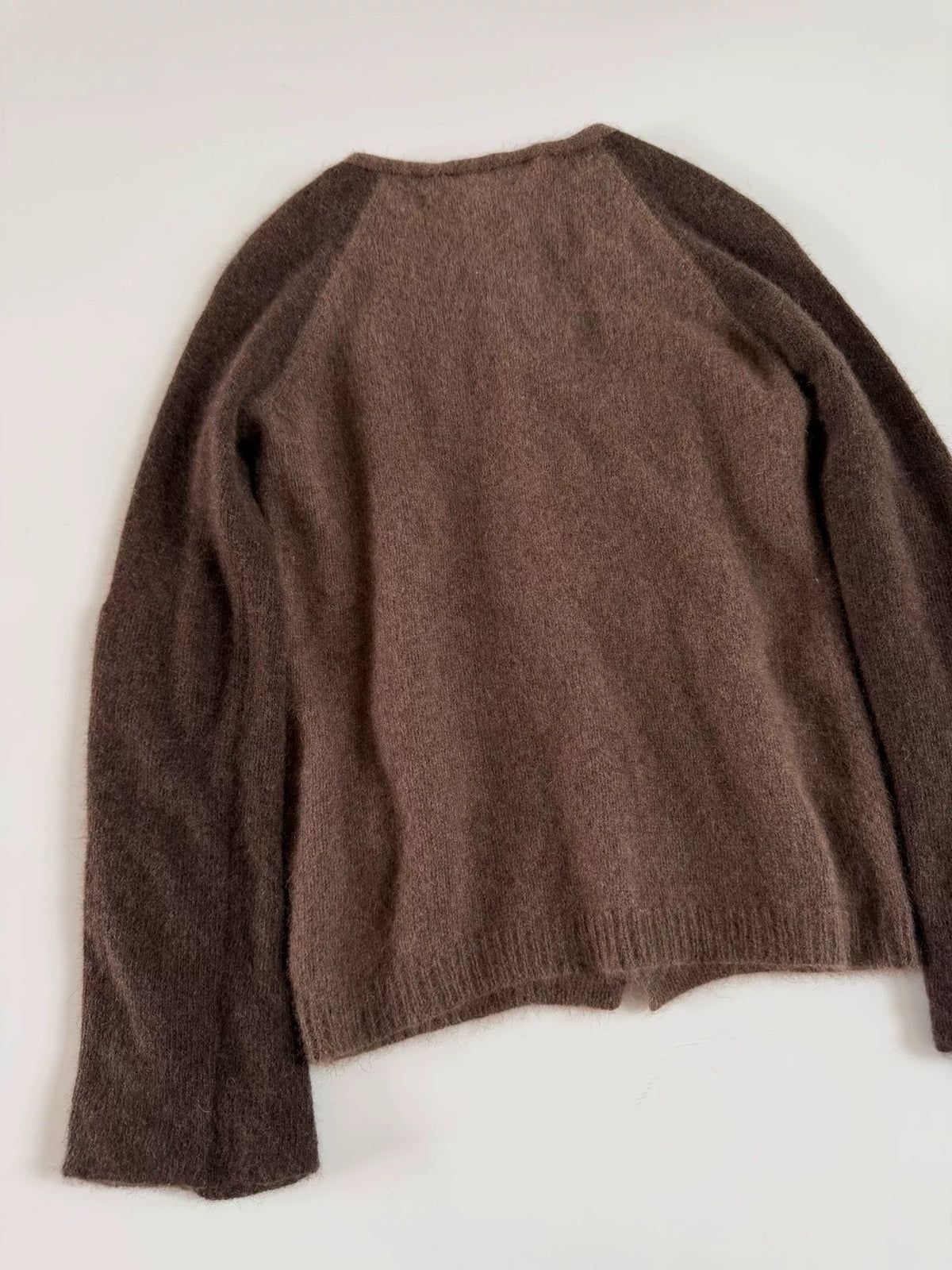 Yohji Yamamoto Color-Block Raglan Angora Knit Sweater