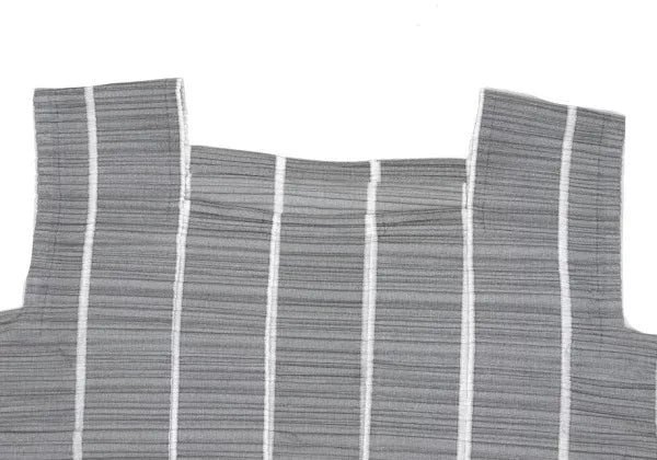 Issey Miyake Vintage Grey Striped Pleated Top