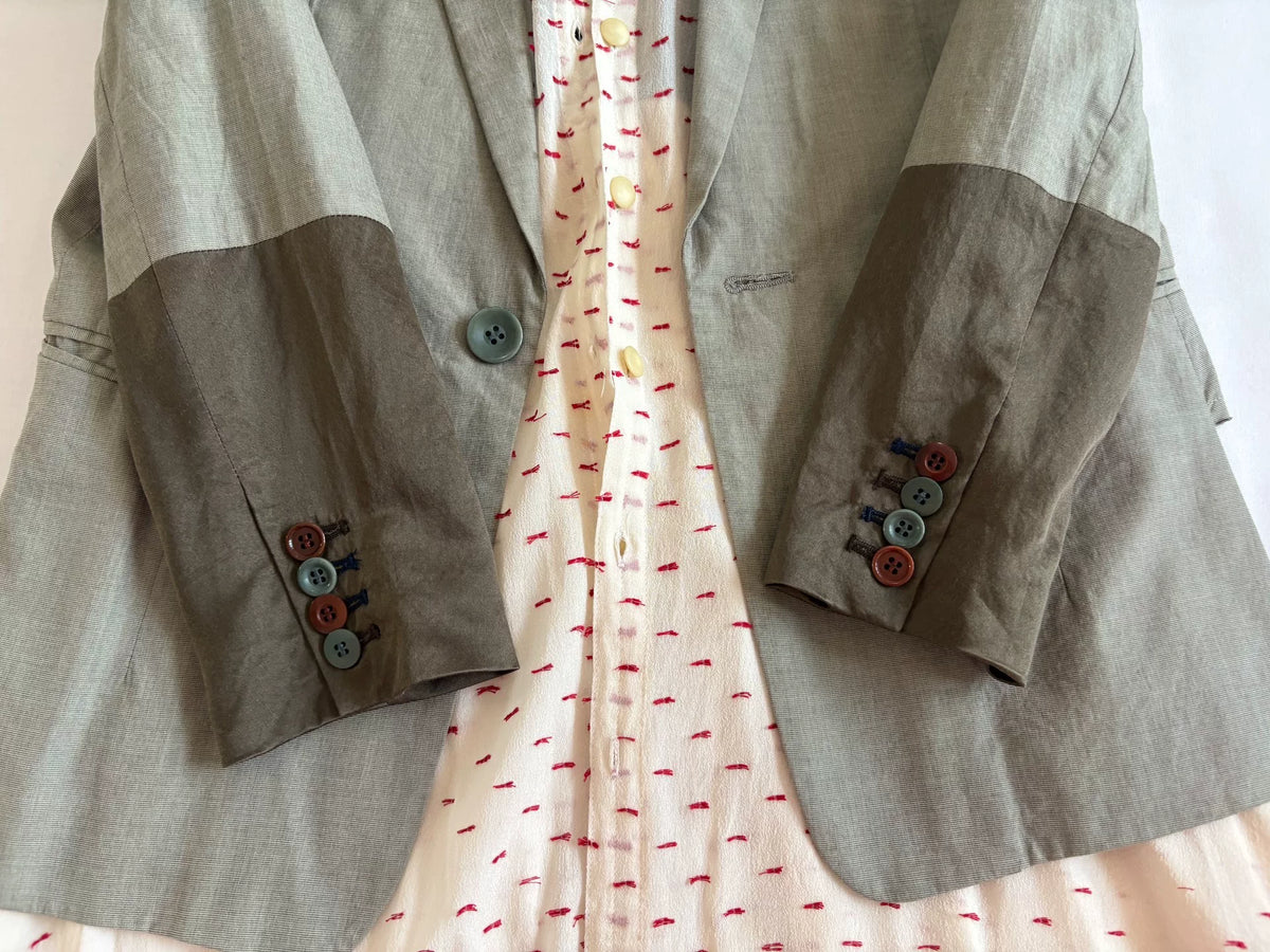 Undercover Deconstructed Patchwork Multi-Button Blazer