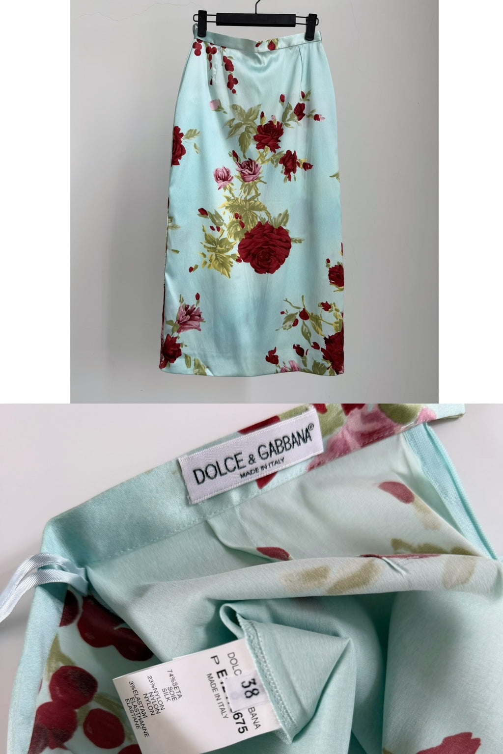 Dolce Gabbana Midi Silk Skirt
