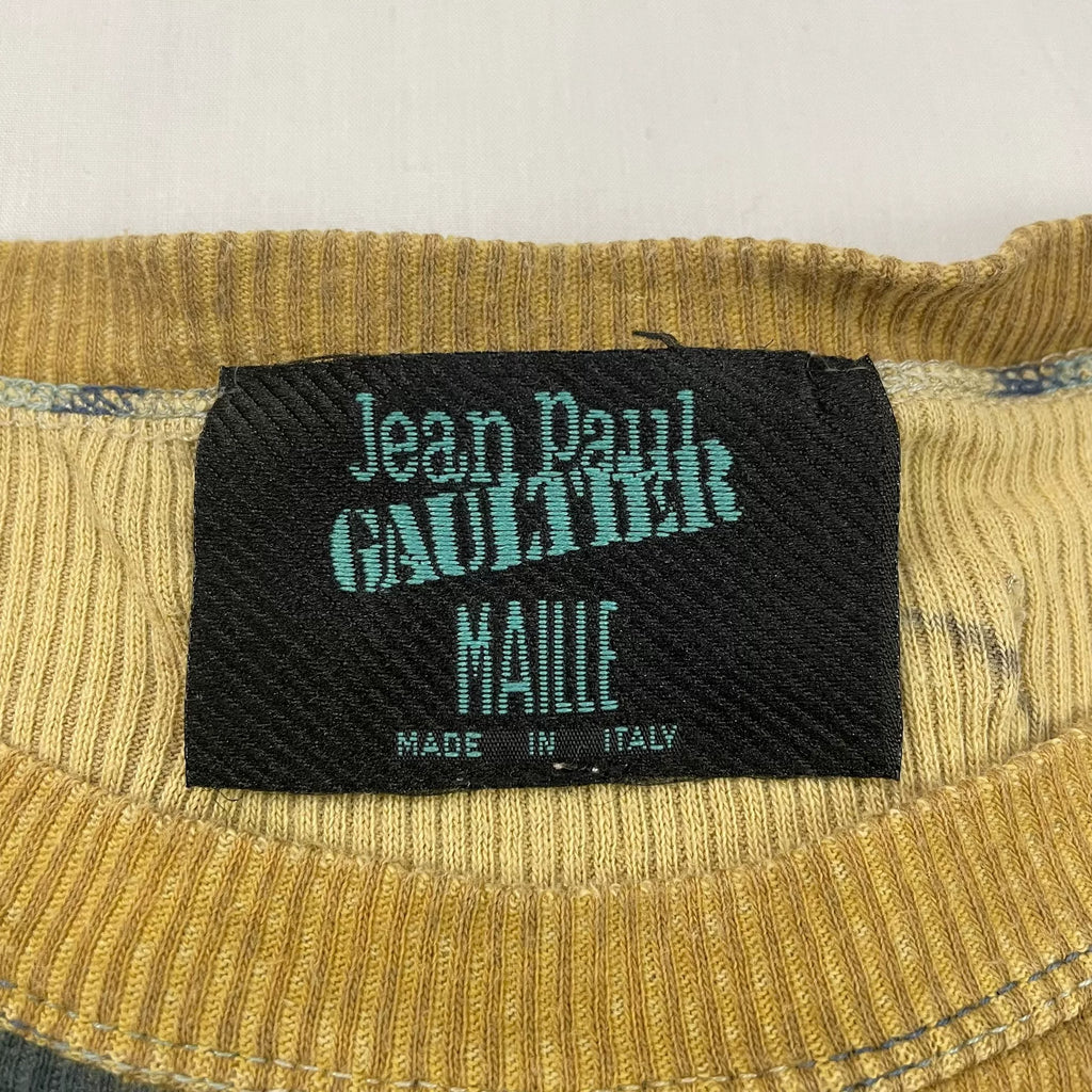 Jean Paul Gaultier Short Sleeve Top Maille 1995  Michelangelo's "The Creation of Adam" from the Sistine Chapel ceiling Knit Sweater