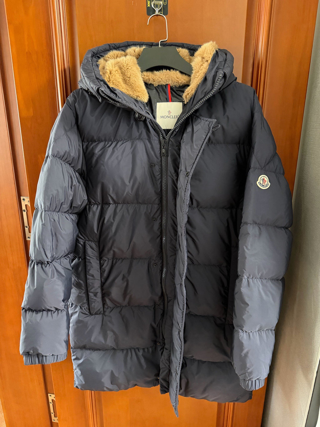 Moncler Black Blue Down Coat