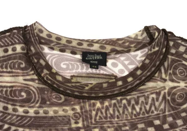 Jean Paul Gaultier Vintage Brown Floral Mesh Top