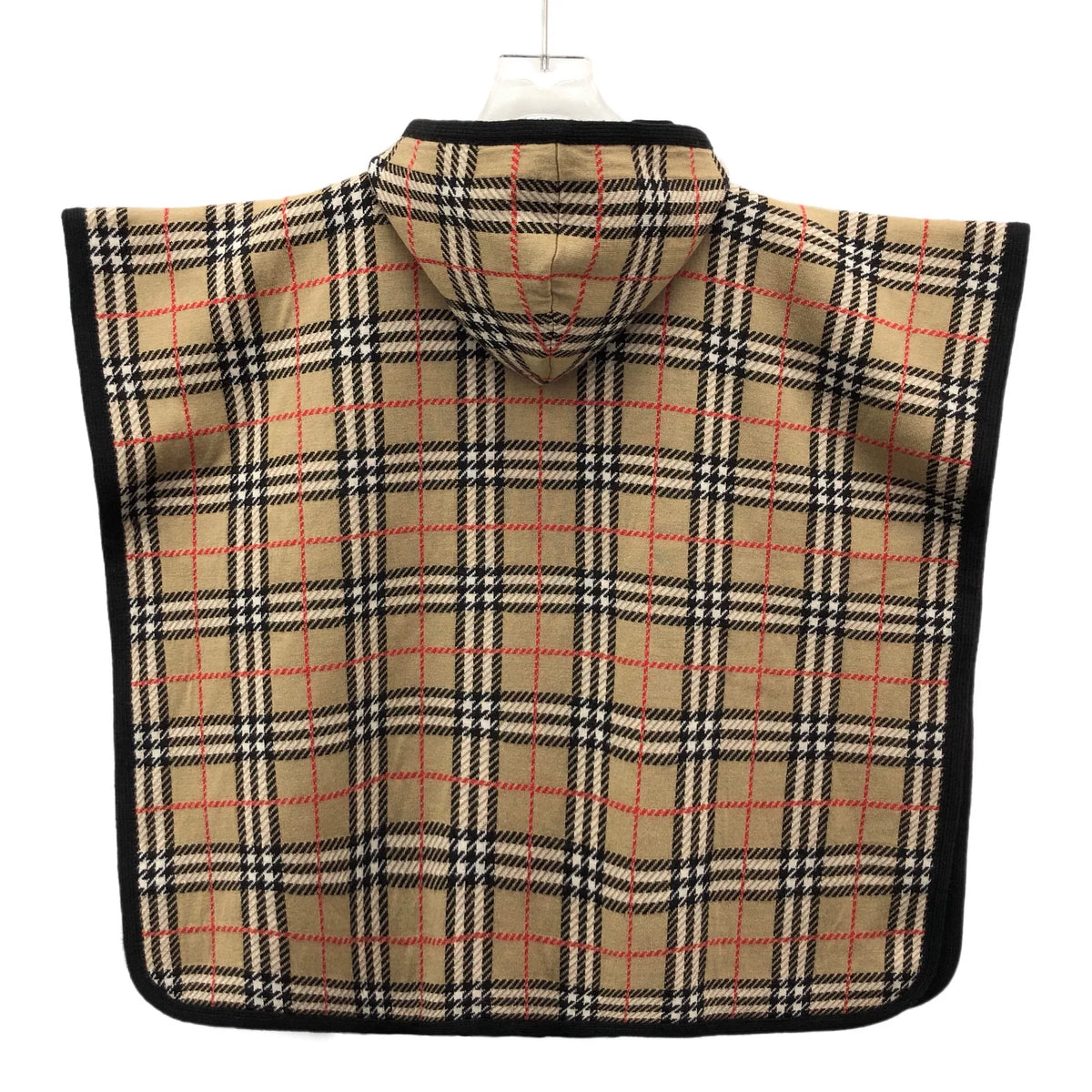 Burberry Brown Plaid Wool Hooded Zip-Up Cape