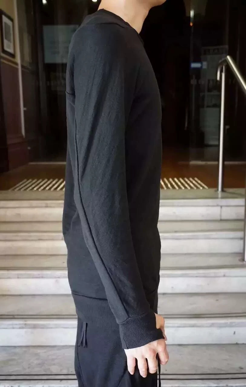 Boris Bidjan Saberi SS16 Black Pullover 1 Object Dye Cotton Sweater
