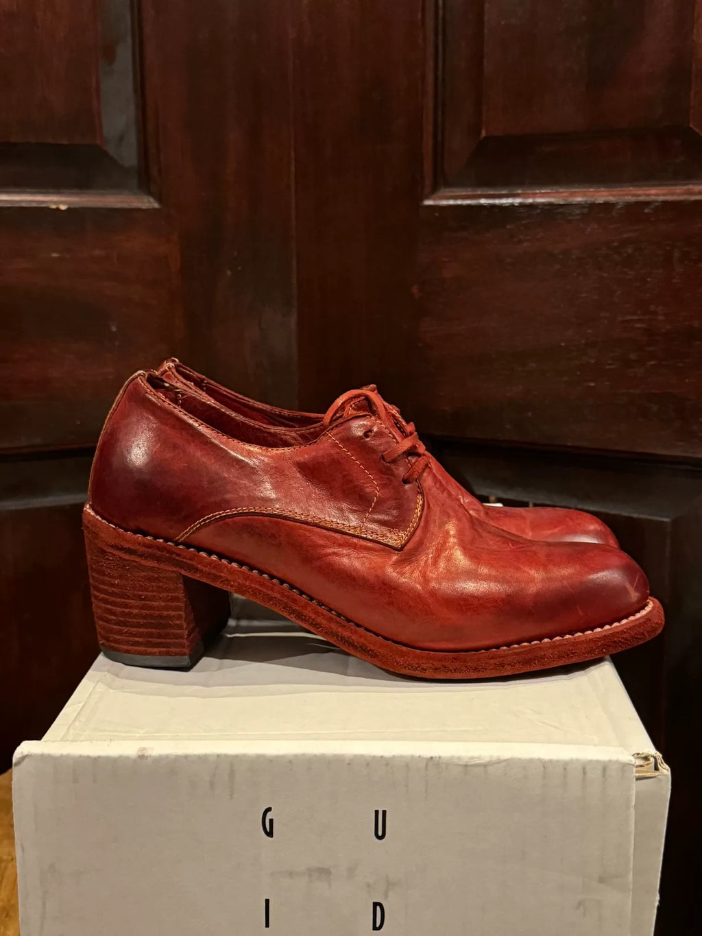 Guidi SS18 Red M82 Horsehide Heels
