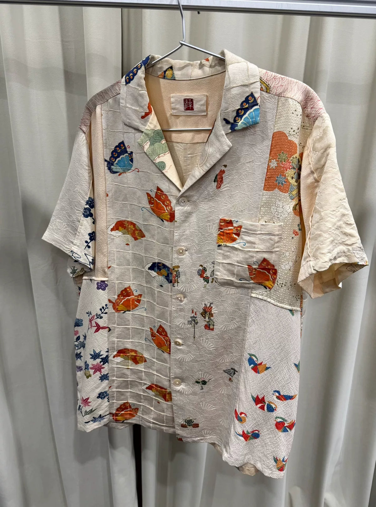 aviva jifeixue antique fabric patchwork shirt