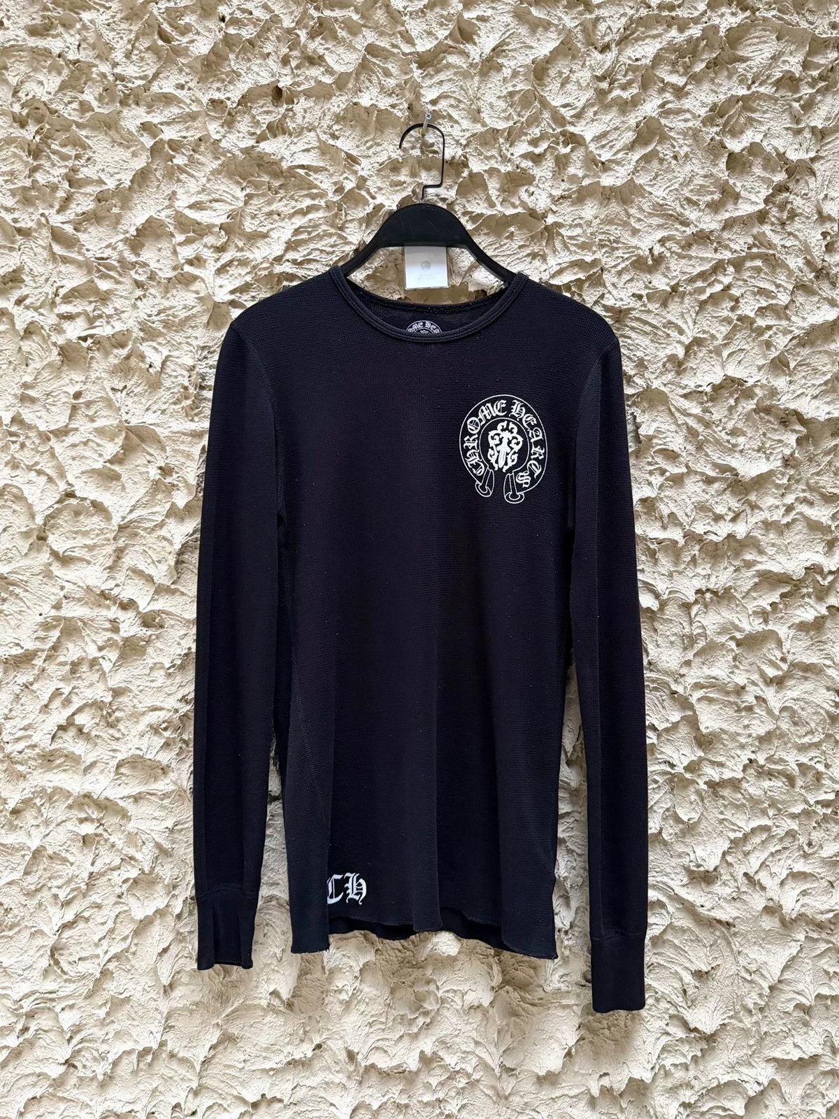 Chrome Hearts American Flag Scroll Waffle Long Sleeve Top