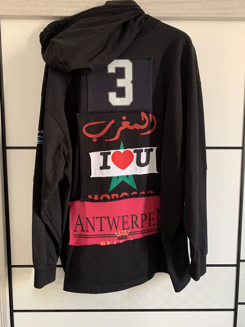 Vetements Bulldog Spirit Patchwork Hoodie