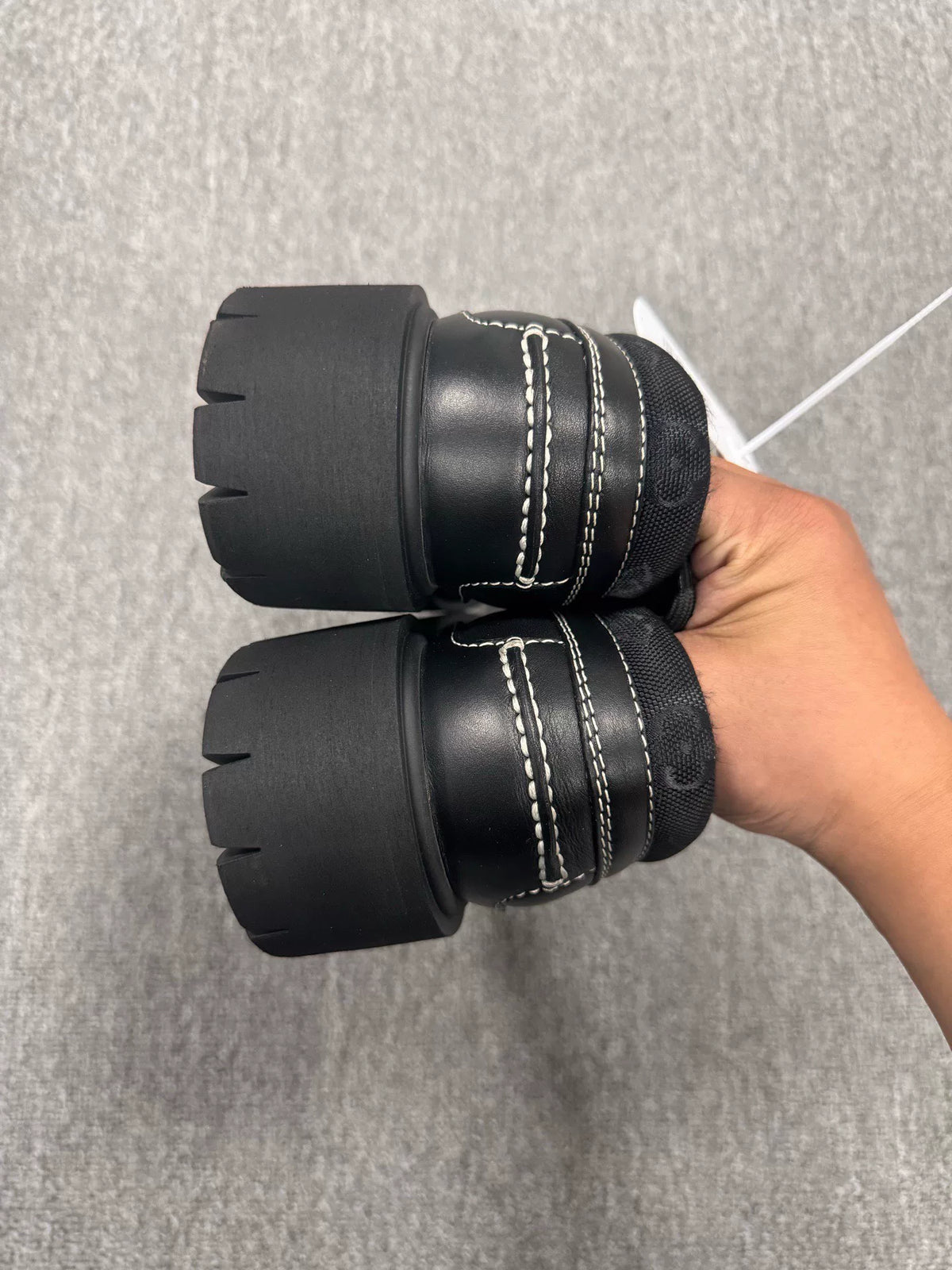 Louis Vuitton Remix Black Round-Toe Platform Leather Loafers