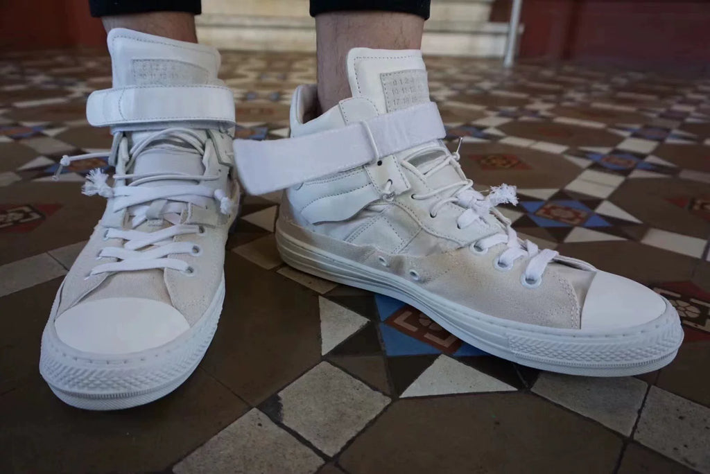 Maison Margiela White Deconstructed Buckle Sneakers