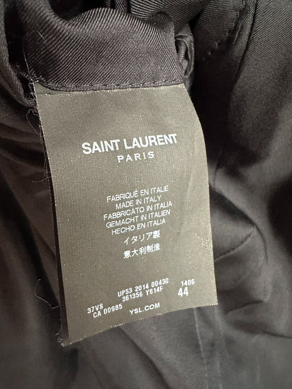 Saint Laurent FW14 Four-Pocket Wood-Button Wool Jacket