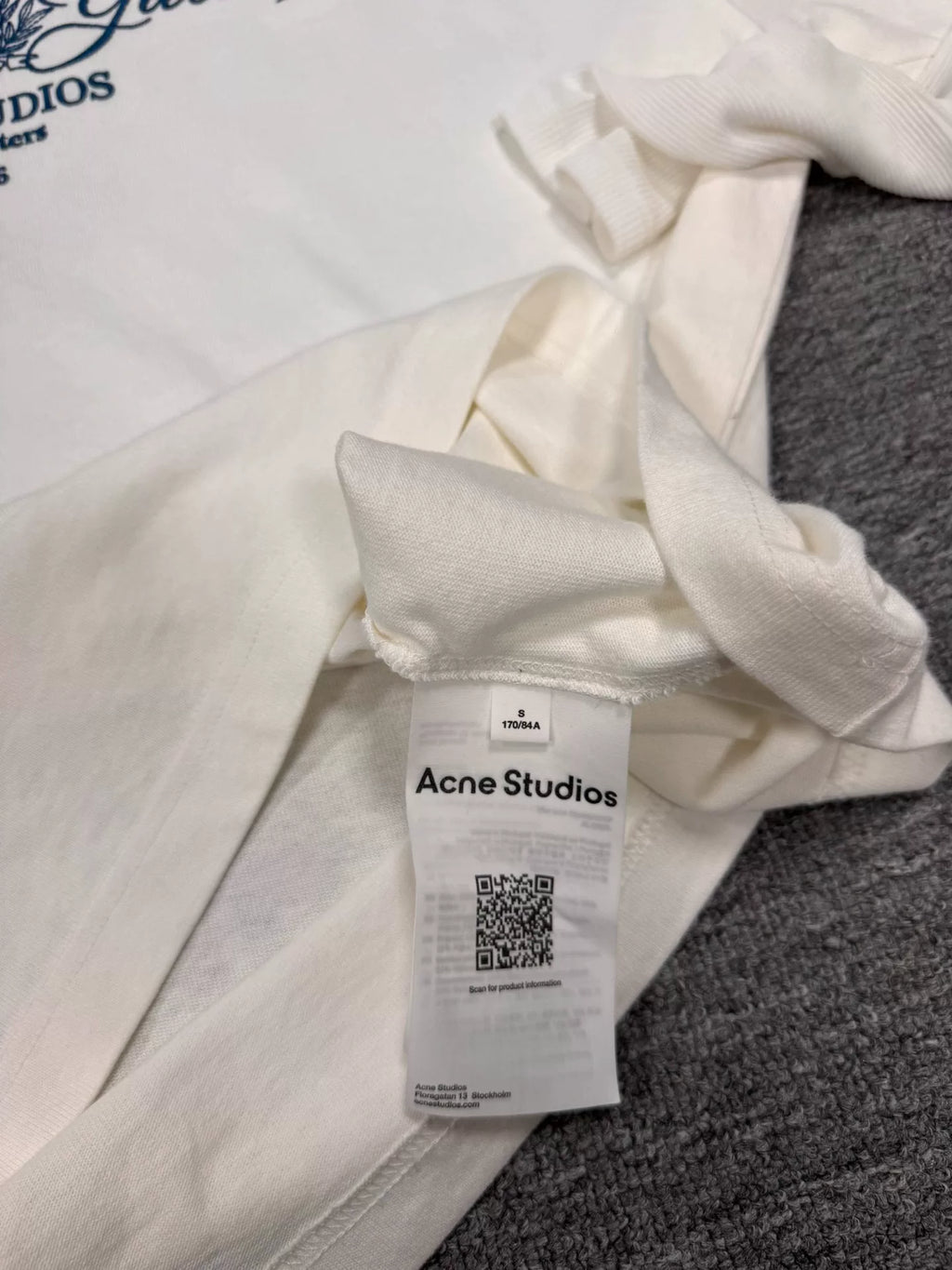 Acne Studios SS26 Vintage Embroidered Crew Neck Fake Two-Piece Long-Sleeve T-Shirt