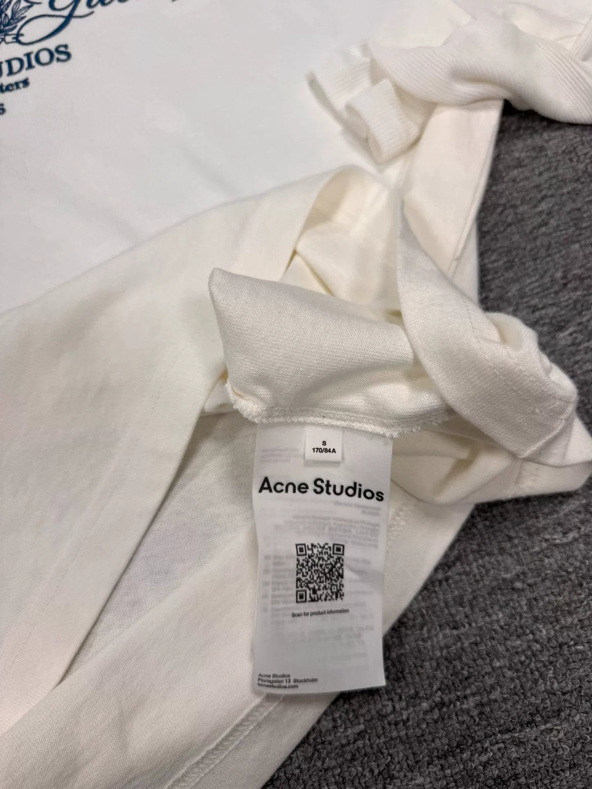 Acne Studios SS26 Vintage Embroidered Crew Neck Fake Two-Piece Long-Sleeve T-Shirt