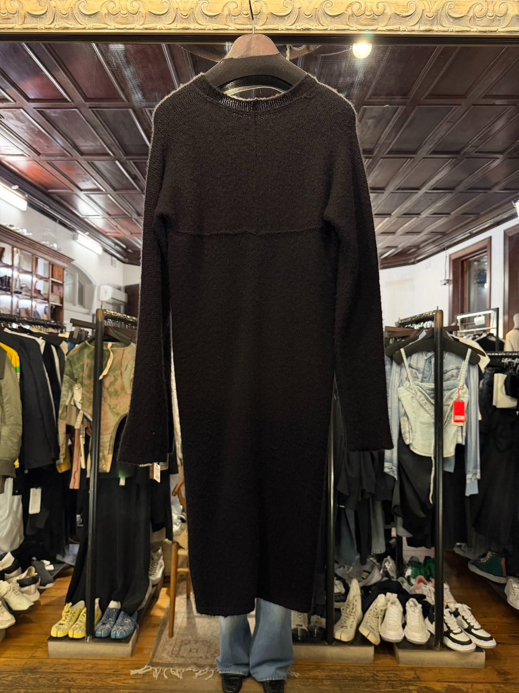 M.A+ FW16 Black Cross Round Neck Pullover Cashmere Silk Sweater