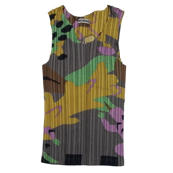 Issey Miyake Vintage Dark Floral Pleated Top