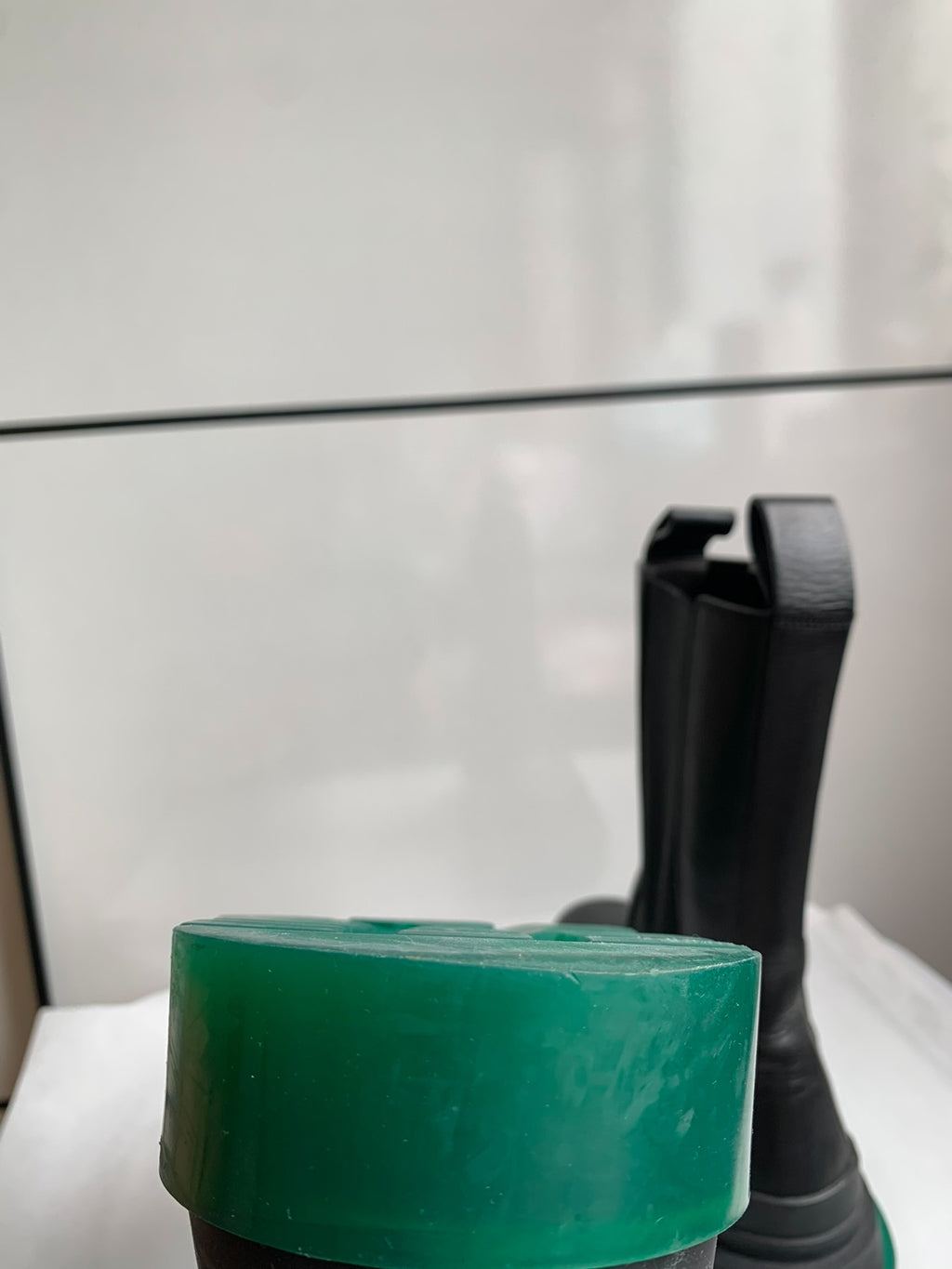 Bottega Veneta Black Green Thick-Sole Calf Boots