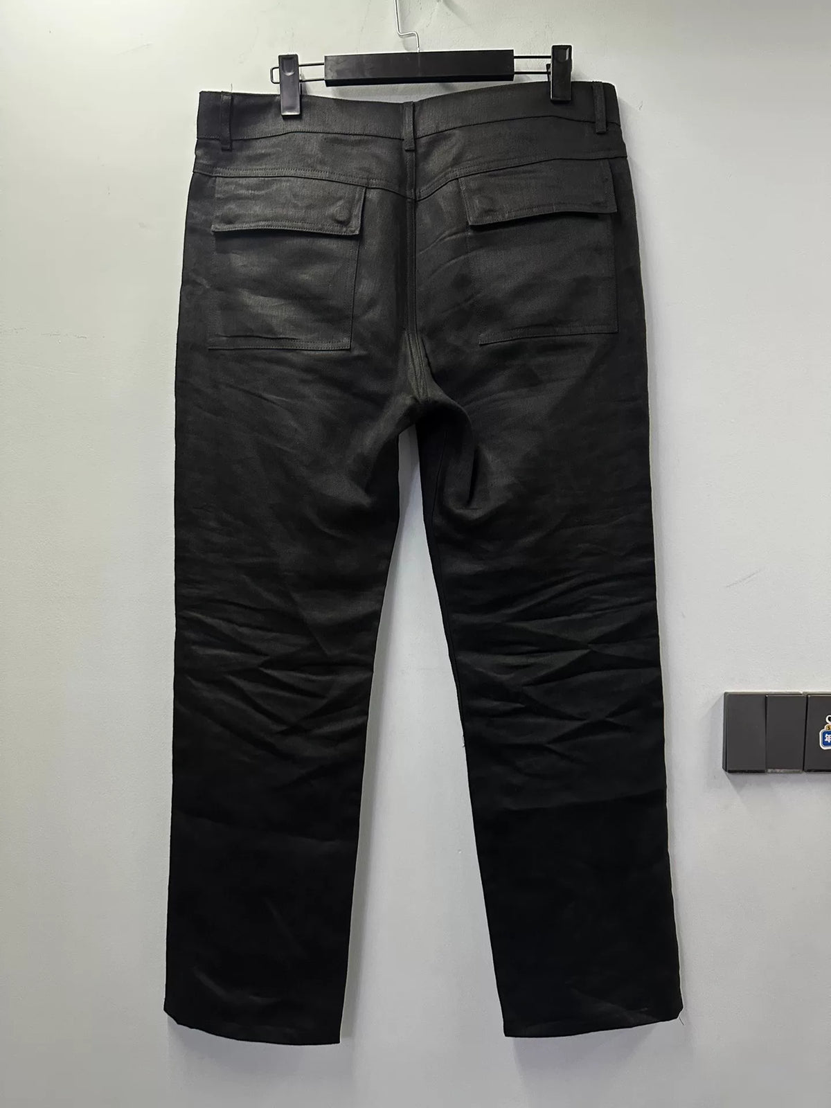 Rick Owens Geth Cut twill linen material straight-leg fit pants