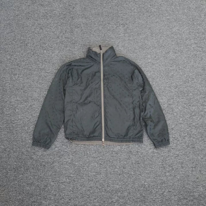 Louis Vuitton LV monogram tonal print stand-up collar shell jacket