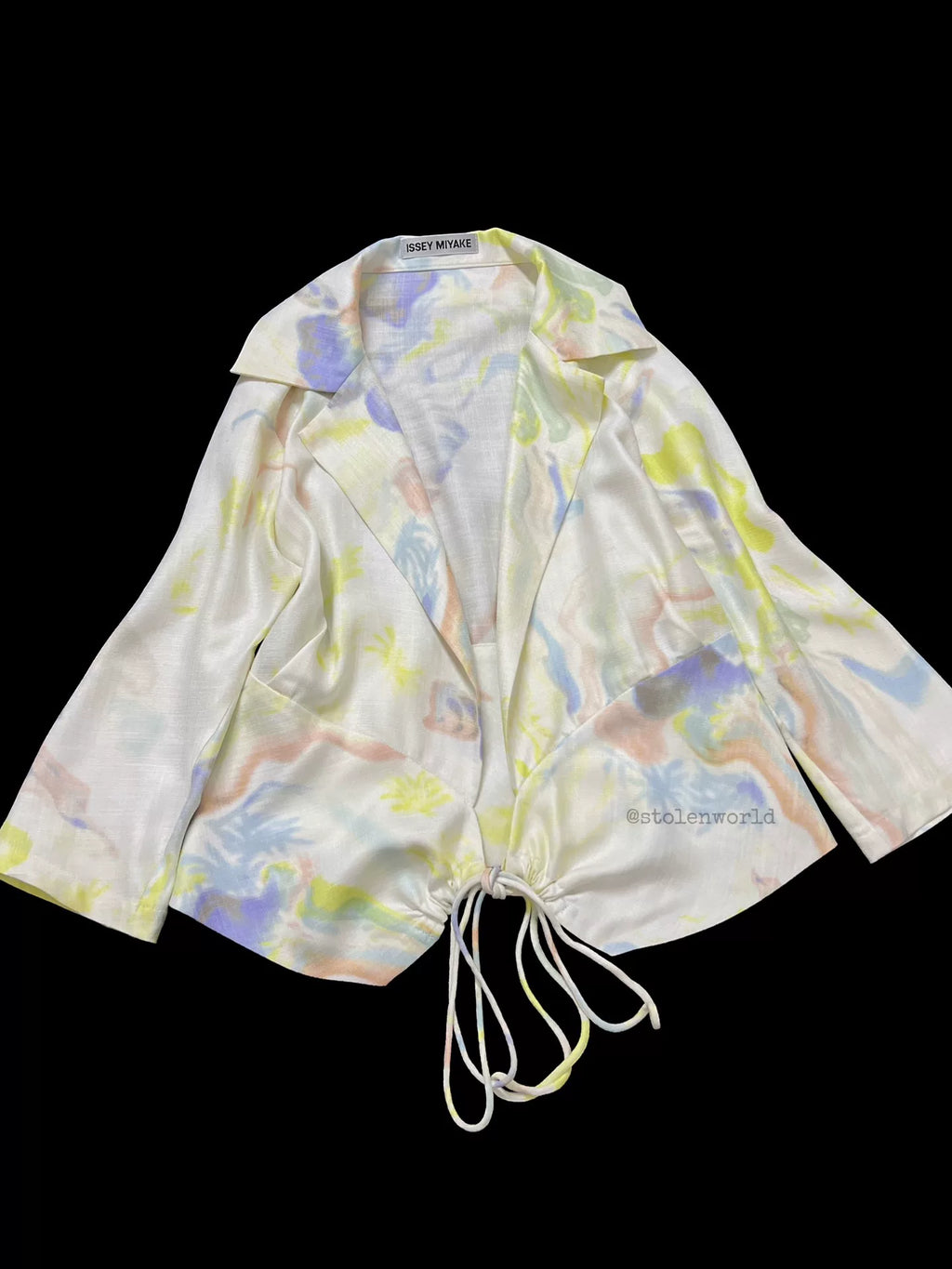 Issey Miyake 06SS Runway Oil Paint Drawstring Top - Devines