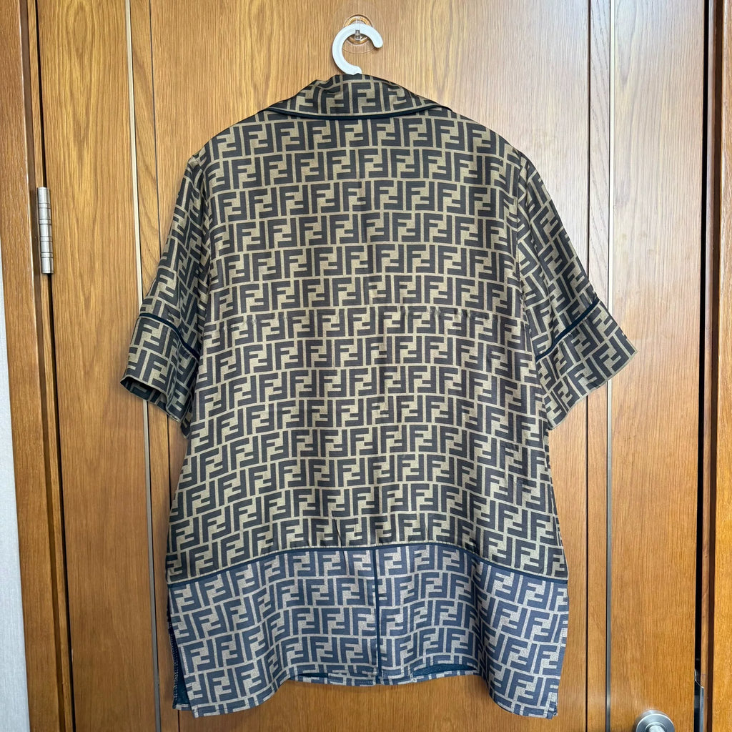 Fendi FF Print Silk Short Sleeve Shirt