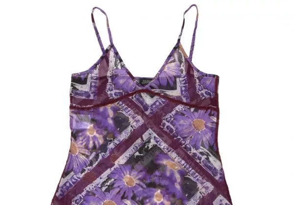 Jean Paul Gaultier Vintage Purple Floral Mesh Dress