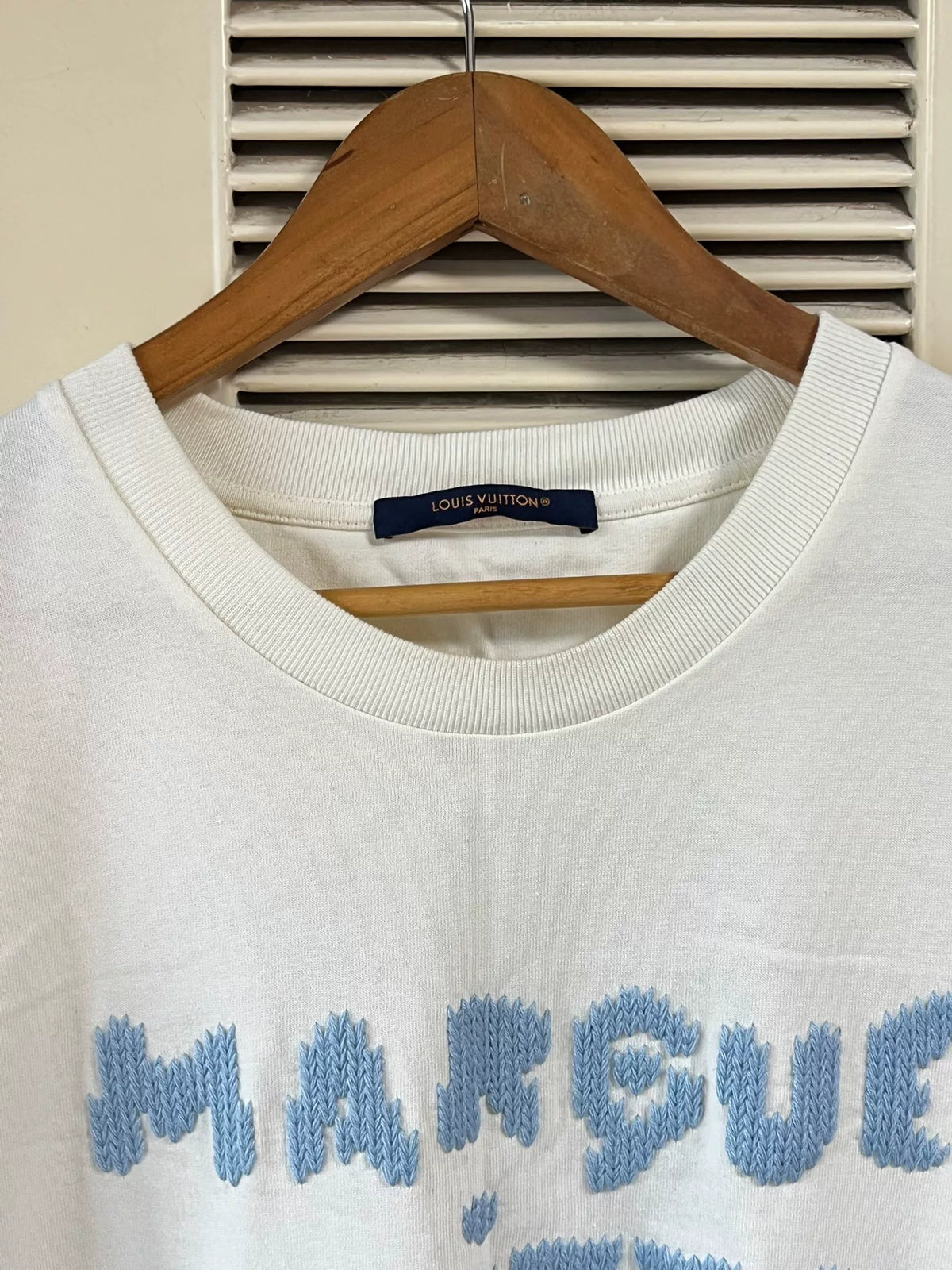 Louis Vuitton XXL SS26 Short Sleeve Top Wool Embroidered White T-Shirt